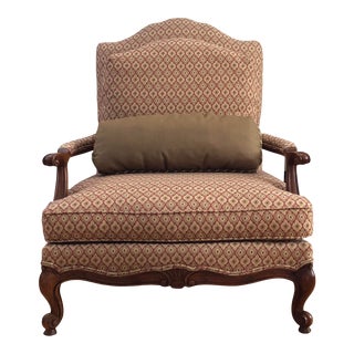 Thomasville Red Dumonte Chair With Bolster Pillow For Sale