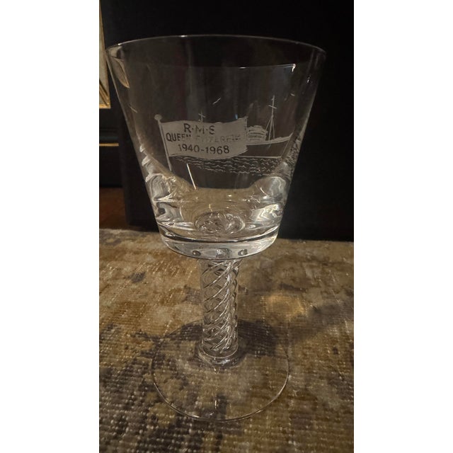 Traditional Vintage Limited Edition RMS Queen Elizabeth Commemorative Goblets - Set of 6 For Sale - Image 3 of 8