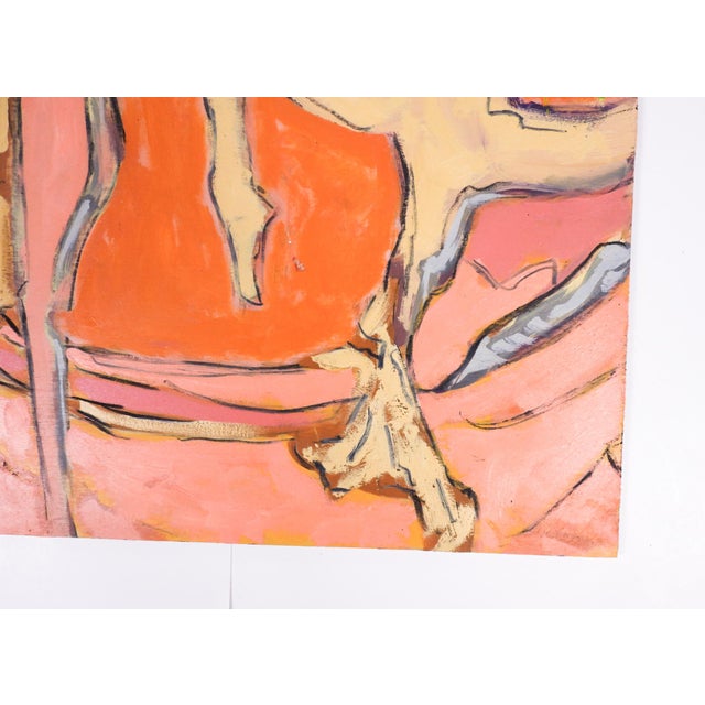 Contemporary Contemporary Pink and Peach Abstract Painting For Sale - Image 3 of 6