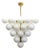 21st Century Italian Grappolo Polished Brass Glossy White Murano Glass Chandelier by Fabio LTD For Sale