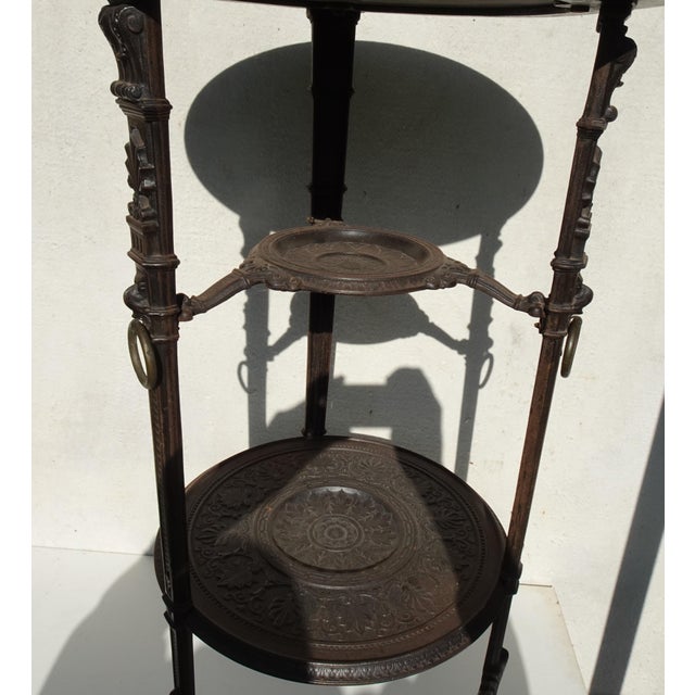 Antique Cast Iron Side Table with Black Marble Top by E.G. Zimmermann, Hanau, 1890s For Sale - Image 12 of 18
