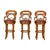 Swivel Bar Stools with Carved Backs and Faux Leather Seats – Set of 3 For Sale - Image 4 of 12