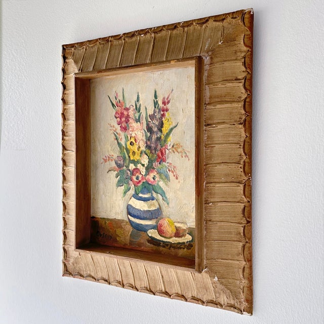 Orson Mid 20th Century Still Life Floral Oil Painting For Sale - Image 9 of 12