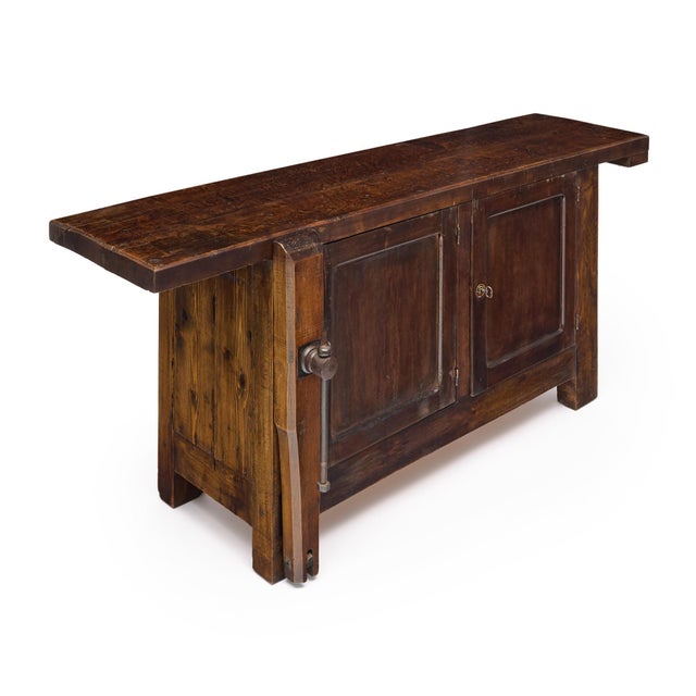 French Alps Chestnut Workbench, Circa 1850, Solid Wood For Sale - Image 4 of 9