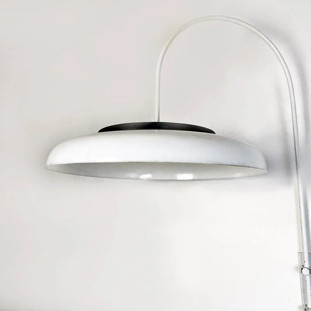 Italian Modern Metal and Acrylic Glass Adjustable Wall Arm Lamp, 1970s For Sale - Image 9 of 18