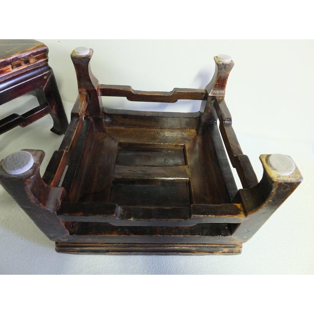 Mid 19th Century Mid 19th Century Pair of Antique Chinese Foot Stools For Sale - Image 5 of 6
