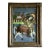Antique Persian Qajar Dynasty Reverse Glass Painting – Equestrian Warrior in Ornate Gilt Frame For Sale
