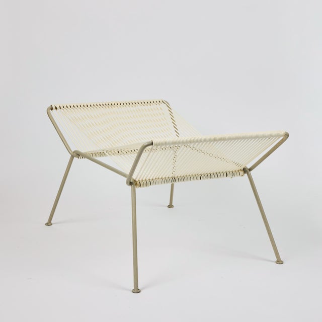 Mid-Century Iron + Cord Stool, Original Condition For Sale - Image 12 of 12