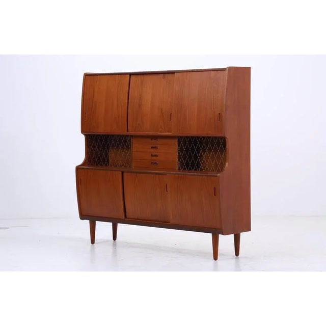 Mid-Century Teak Highboard by Poul M. Jessen for Viby, Denmark, 1960s For Sale - Image 15 of 17