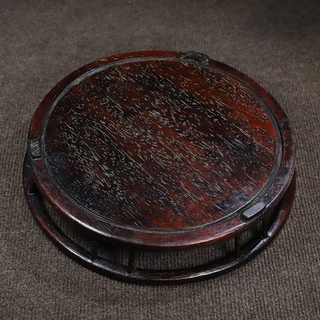 Zitan Wood Round Tray Inlaid With Mother-of-Pearl For Sale - Image 10 of 10