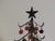 Vintage Arts and crafts style Metal Christmas tree with Painted tissabells ornaments Red sand Black Size: 6D x 12H