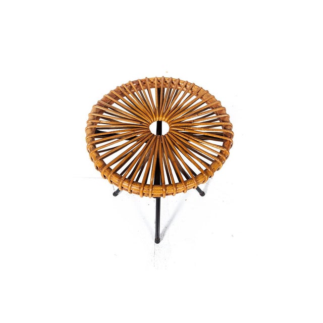 Mid-Century Modern Dutch Rattan Stool from Rohé Northolde, 1960s For Sale - Image 3 of 4