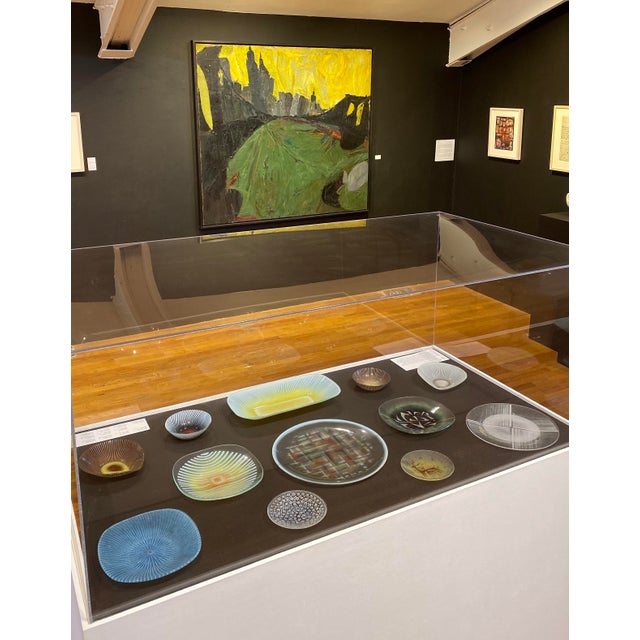 Dark Green Mid-Century Maurice Heaton Boomerang Motif Art Glass Plate For Sale - Image 8 of 9