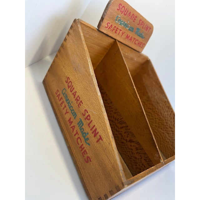 Antique Square Splint American Made Safety Matches Store Display For Sale - Image 9 of 9