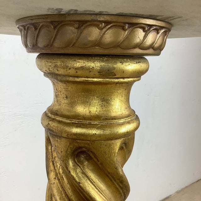 Antique Marble and Gilt Display Pedestal For Sale - Image 9 of 11