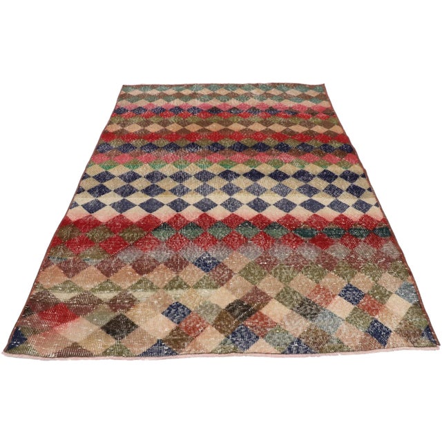 Vintage Turkish Sivas Rug, 04'03 X 05'10 For Sale - Image 4 of 10