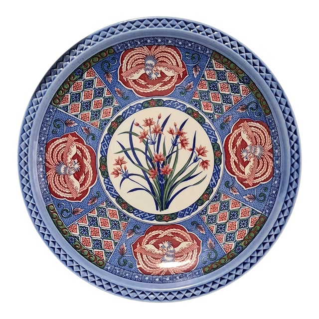 Vintage Asian Japanese Imari Floral Phoenix Bird Platter For Sale - Image 10 of 10