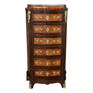 Louis XV Style Marquetry Chiffonier, Late 19th Century For Sale