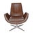 Pair of Mid-Century Brown Leather Chairs With Metal Base. Italy, 1970s For Sale - Image 4 of 7