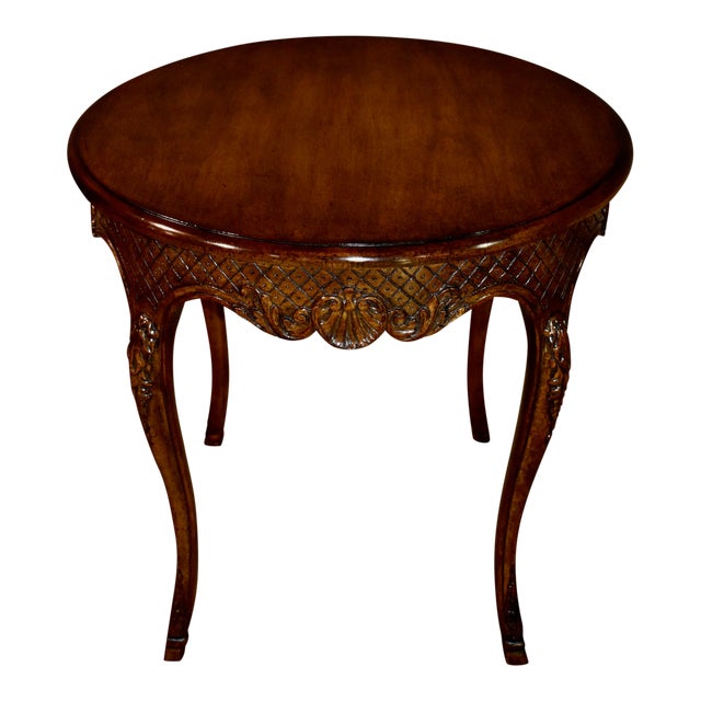 Vintage French Round Carved Accent Table Chairish