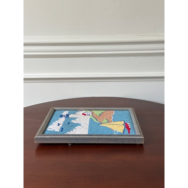 Vintage Framed Needlepoint Boats— A Pair For Sale - Image 18 of 18