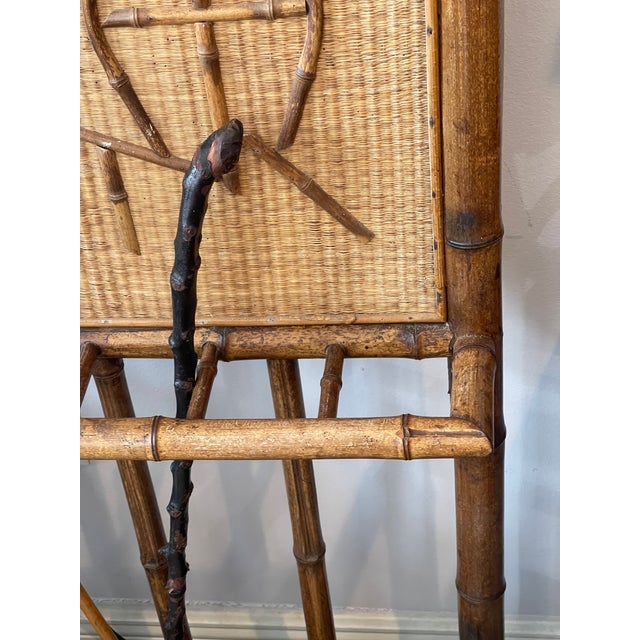 Aesthetic Movement French Bamboo Hall Tree With Fan Mirror 1870-1900 For Sale - Image 10 of 15