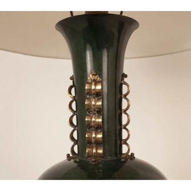 Large Italian Metal and Brass Table Lamps in the Style of Gio Ponti, Set of 2 For Sale - Image 10 of 15