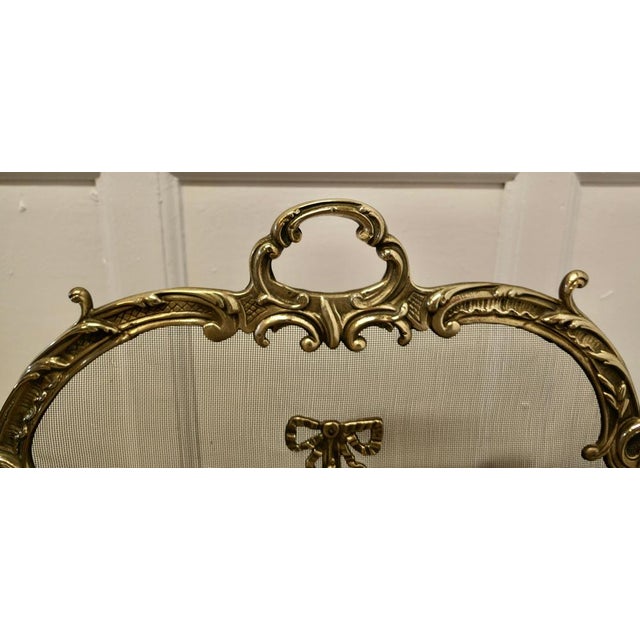 French Brass Rococo Fire Guard For Sale - Image 5 of 9