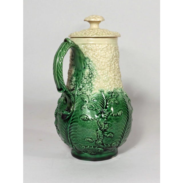 18th-Century Staffordshire Creamware Cauliflower Milk Jug and Cover, Greatbatch and Wedgwood Type Circa 1765 This...
