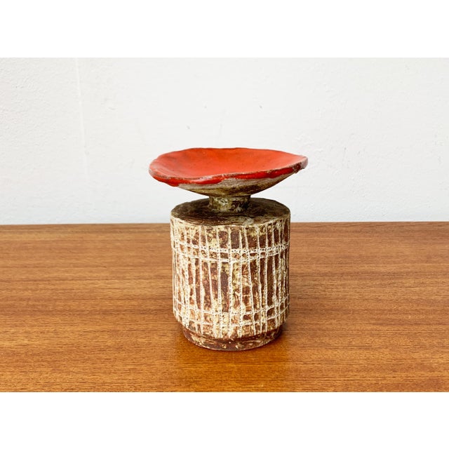 Mid-Century Modern German Studio Pottery Mushroom Vase from Hase Dietz Keramik, 1960s, in Very Good conditions. Designed...