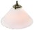 French White Mat Opaline Glass Brass Pendant Lights For Sale