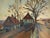 Brown Mid-Century Modern 'The Quiet Road Home' Original Swedish Landscape Street Scene Oil Painting, Framed For Sale - Image 8 of 11