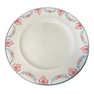 Antique Ironstone Longwy Pedestal Plate For Sale