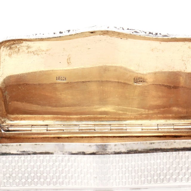Antique Austrian Engine Turned 13 Loth Silver Snuff Box or Dresser Box For Sale - Image 15 of 18