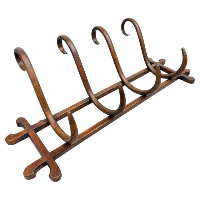 Antique Bentwood No. 1 Wall-Mounted Coat Rack from Gebrüder Thonet, 1890s For Sale - Image 11 of 11