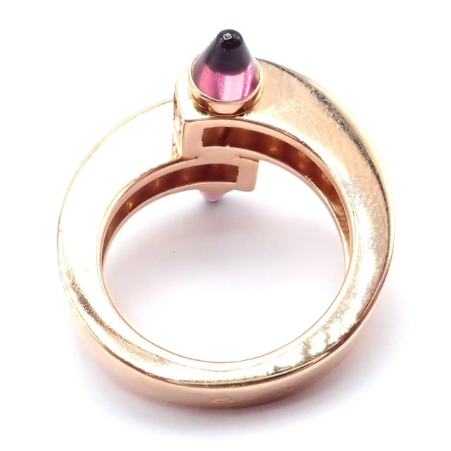 Cartier 1990s Cartier Menotte Rose Gold Diamond Rhodolite Band Ring, Size 5.75 For Sale - Image 4 of 10