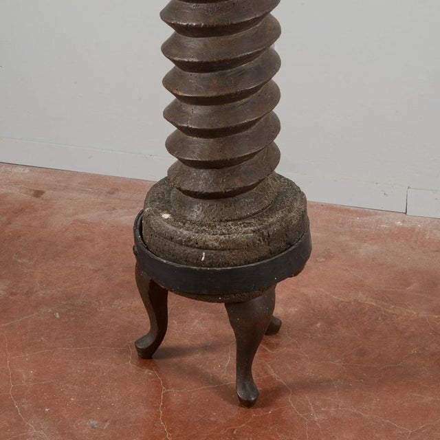 Wooden Grape Wine Press Screw with Support, Italy, 19th Century For Sale - Image 10 of 18