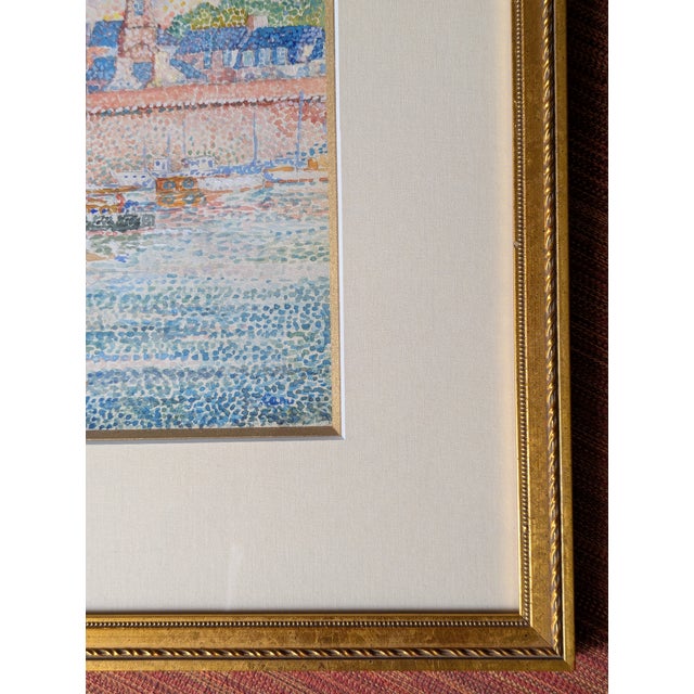 1950s French Mid-Century Impressionist Watercolor "Le Port De Concarneau" by Yvonne Canu For Sale - Image 10 of 15