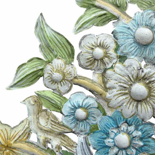 Pair of Painted Tole Wall-Mounted Urns With Flowers For Sale - Image 10 of 17