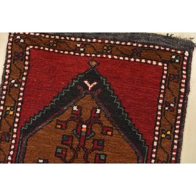 1980s Malatya Rug 1’6” X 3’2” Red Wool Vintage Tribal Hand-Knotted Oriental Carpet For Sale - Image 5 of 8