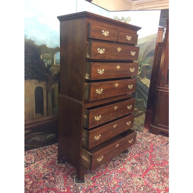 Antique Chest on Chest, Mahogany Tall Dresser For Sale - Image 6 of 14