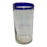 Vintage Cobalt Blue Rimmed Flower Vase For Sale