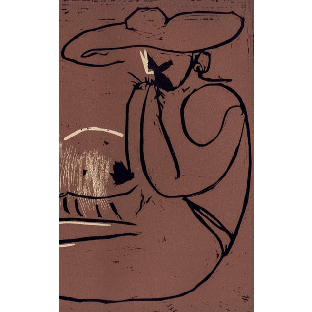 Pablo Picasso 1962 Pablo Picasso Linocut Engraving "Reclining Woman and Picador Eating Grapes" For Sale - Image 4 of 9