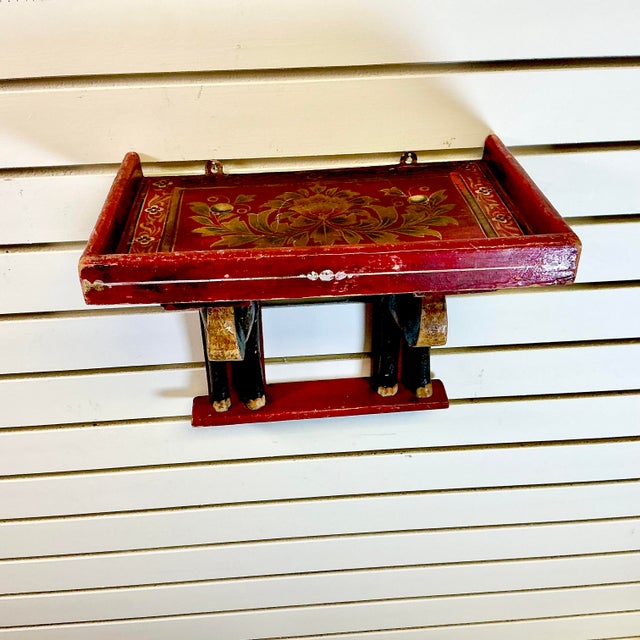 1920s 1920s Antique Chinoiserie Boho Chic Elephant Wall Mounted Shelf. For Sale - Image 5 of 17