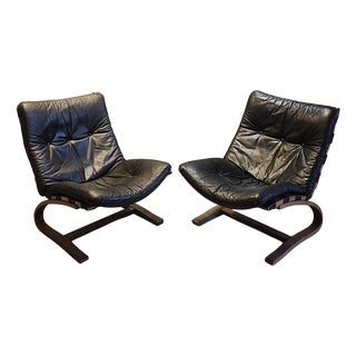 Scandinavian Kengu Lounge Chairs attributed to E. & N. Solheim for Rybo, 1970s, Set of 2 For Sale