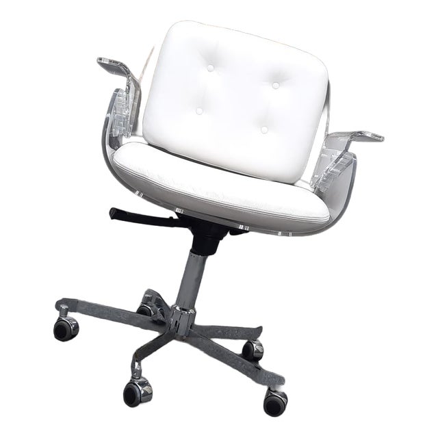 Space Age Leather & Acrylic Desk Chair from Tecta, 1970s For Sale