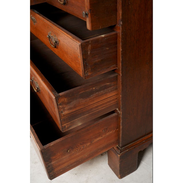 Antique Georgian Slant Front Secretary Desk / Early English Oak Fall Front Writing Bureau For Sale - Image 4 of 9