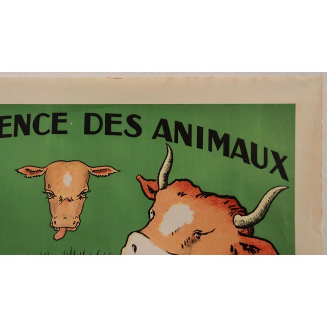 Art Deco 1920s French Art Deco Agricultural Poster - La Providence Des Animaux: Veto-Glandox, "La Santé Du Bétail" For Sale - Image 3 of 6