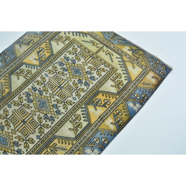 Textile 1960s Vintage Yellow Rustic Nomadic Rug For Sale - Image 7 of 11