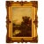Antique E. Cole Oil on Canvas Sunset Cottage Landscape For Sale